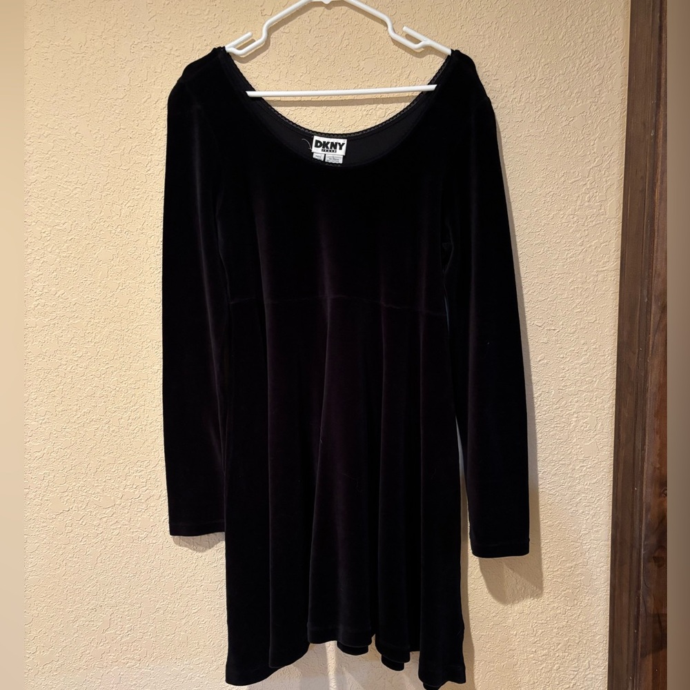 DKNY Black Velvet Dress